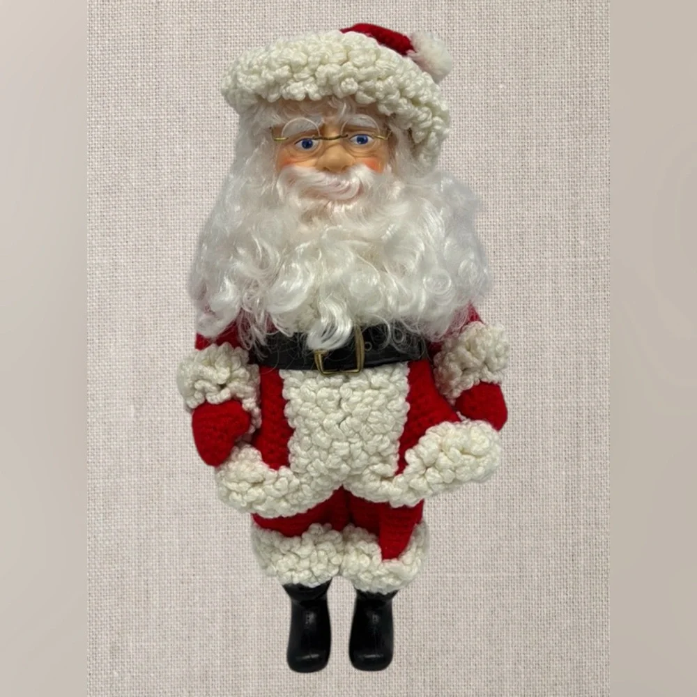 Vintage 1990 Billie Pepper Christmas SANTA CLAUS with Crochet Clothes Suit 14”